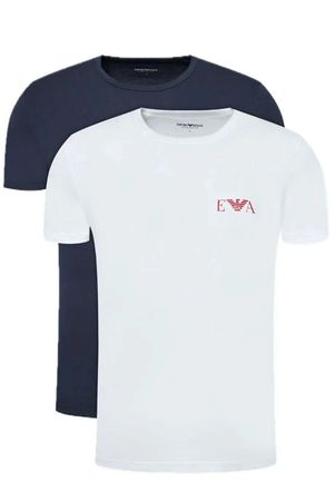 Emporio Armani 2 Pack Crew Neck T-Shirt - White / Navy XL