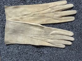 Unbenutzt Handschuhe antik creme Finger Handschuh