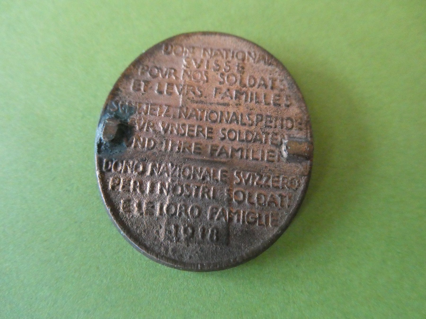 Médailles: Schweiz, Abzeichen/Medaille Wehranleihe 1918 – Neuf (Voir description) à Hinterforst par Rohusri 1