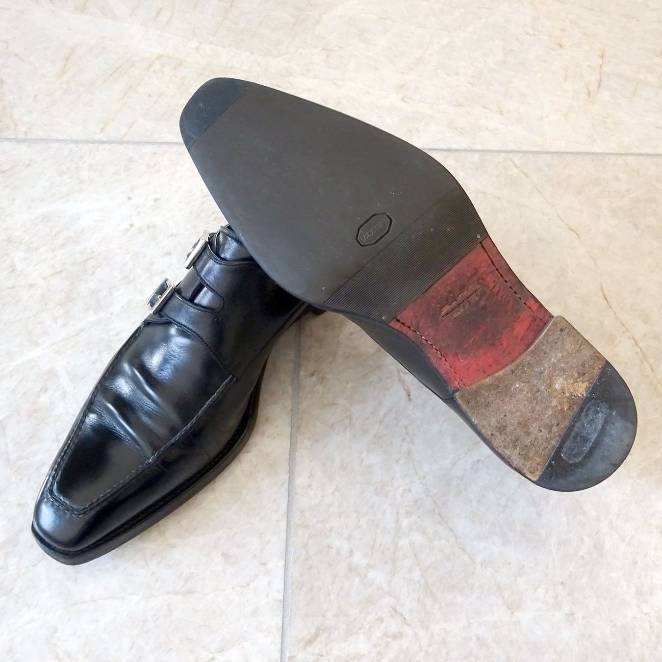 Santoni Scarpe da uomo: Santoni Double Monk Leder Schuhe Schwarz Gr. 41/41.5 – Usato da Zürich venduto da Gk2002 3