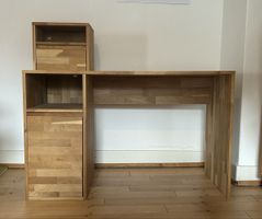 Schreibtisch Massivholz Eiche mit viel Stauraum
