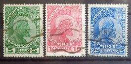 LIECHTENSTEIN 1912: Prince Jean II, la série oblitérée, O