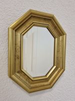 Wandspiegel achteckig goldfarben Rahmen 20 x 25 cm, 60er