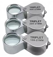 3er-Set Juwelier Metall Lupe 30X/20X/10X