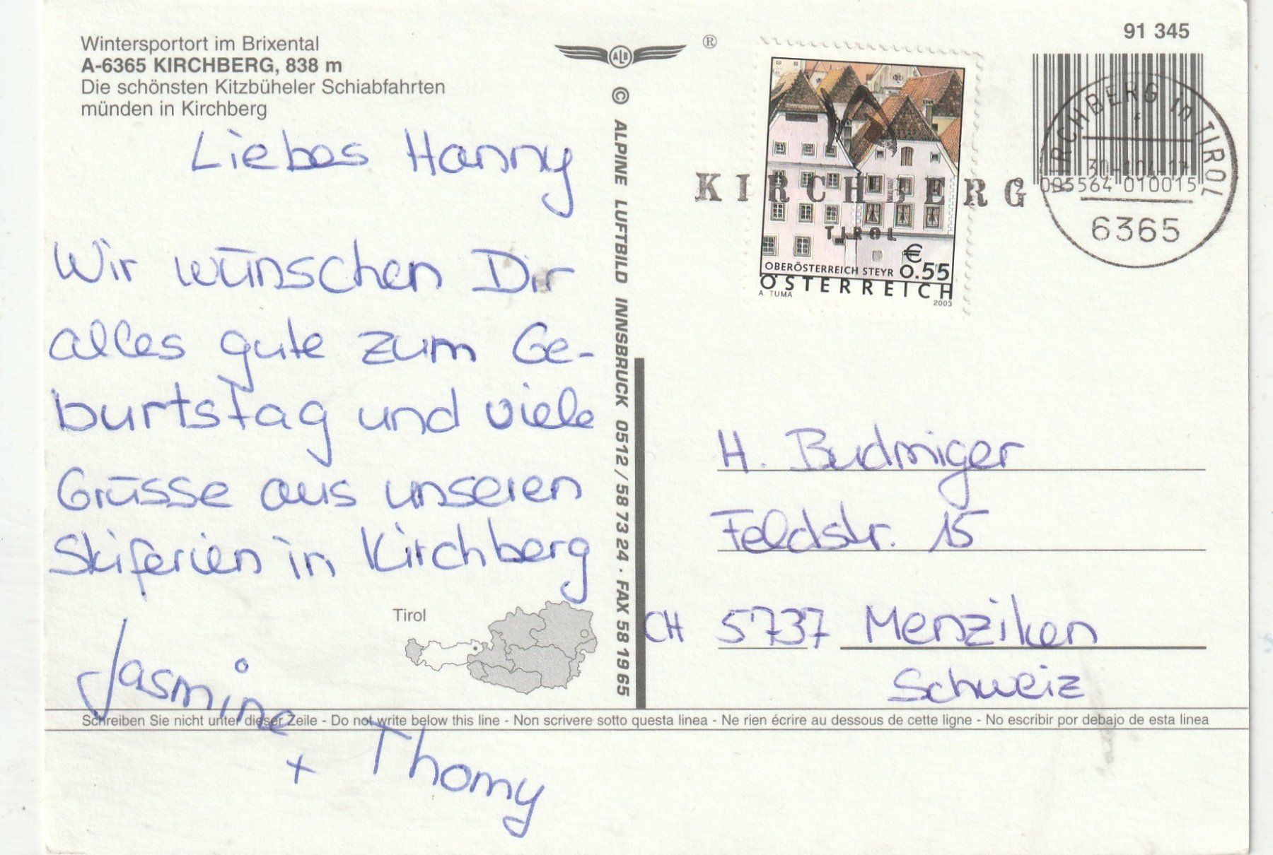 Cartoline postali: Wintersportort Kilchberg – Usato da Lumbrein venduto da made02 1
