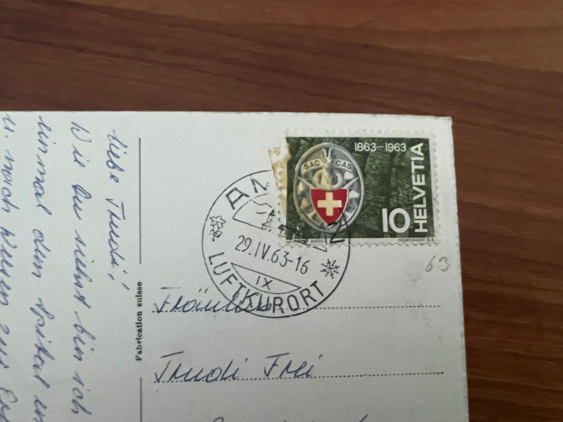 Cartoline postali: AK  1963 Amden  (G3154) – Usato da Hinwil venduto da Sidi4 1