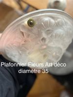 Plafonnier Art Déco Degué motifs fleurs