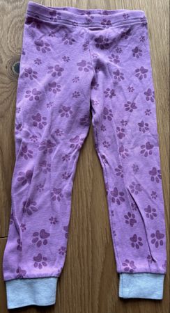 Lila Mädchen Leggings mit Pfotenmuster, Grösse 92