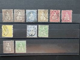 Briefmarken „Sitz. Helvetia“ Schweiz diverse Werte