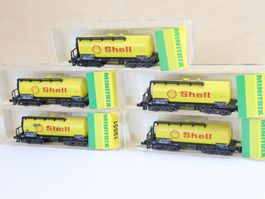 Minitrix 5 x Tankwagen Set 4-Achser - 13551 Shell