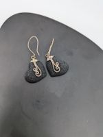 Ohrringe Lavastein und Silber 925