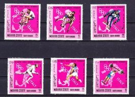 6 Timbres - Mahra State 1968 - JO  médailles OR - neufs