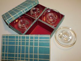Kerzenhalter 4 neue Kerzenständer Glas ca 50/70er jahre