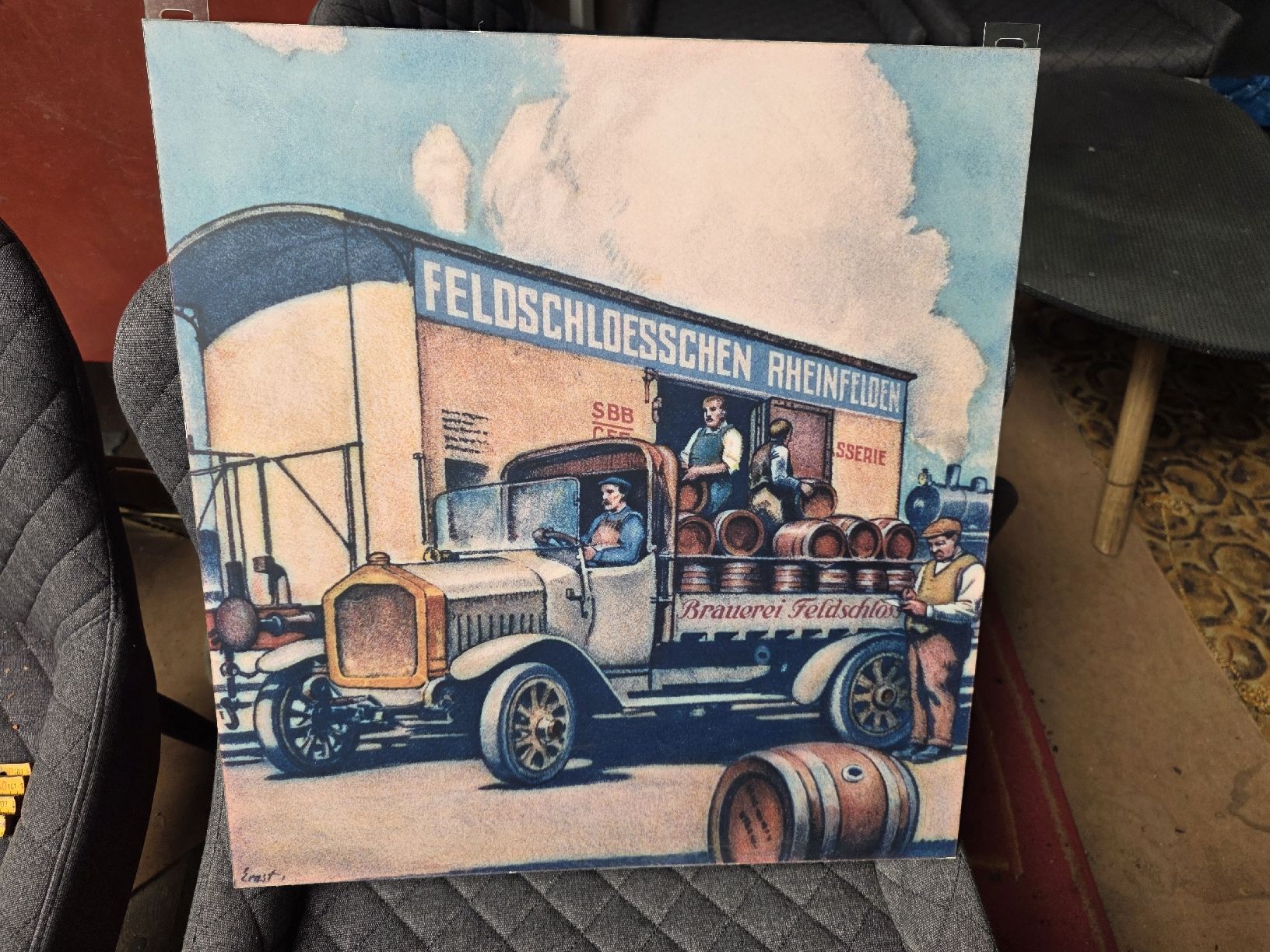 Feldschlösschen Schilder: Feldschlösschen Werbescjild 49cmx49cm – Gebraucht aus Kriens von Clevero