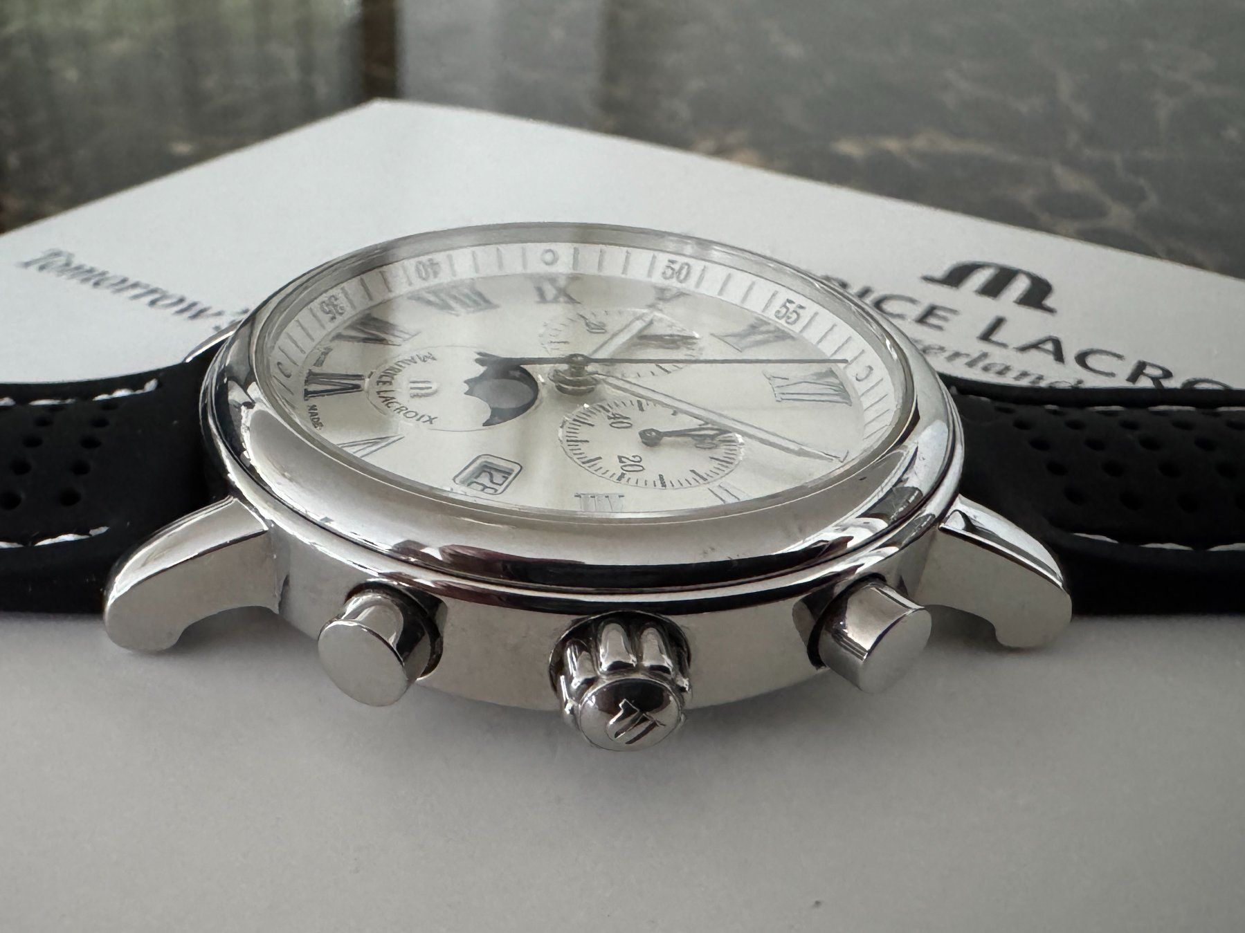 Maurice Lacroix Orologi: Maurice Lacroix Chronograph mit Mondphase – Usato da Regensdorf venduto da Oriol 4