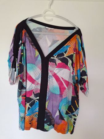 Chic Damen Shirt Gr. 7, bunte Musterung
