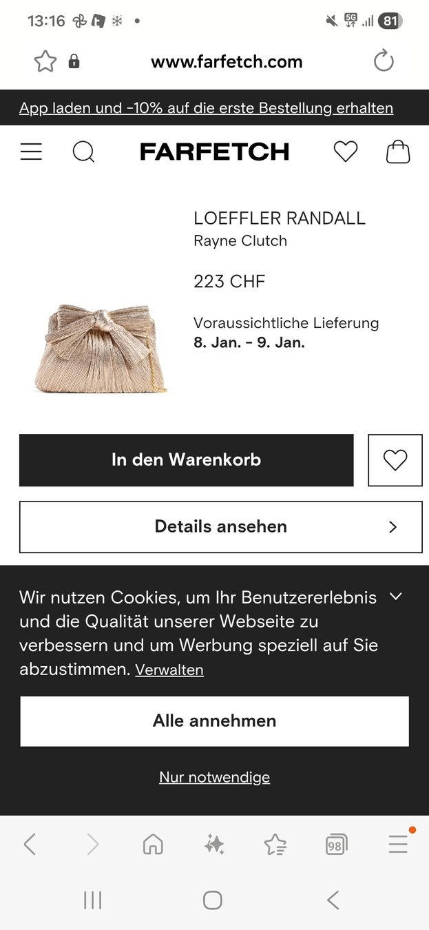 Borse da donna: Loeffler Randall Rayne Clutch – Nuovo e nell'imballaggio originale da Eschenbach SG venduto da SanFranciscoCalifornia 1