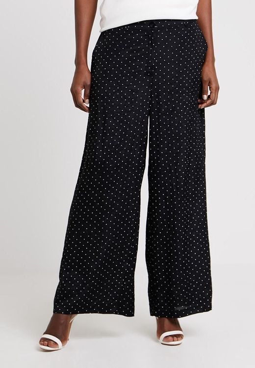 Pantalon Femme MASAI Noir Jambes Larges Superposé Taille 2XL – Coton, Ceinture élastique