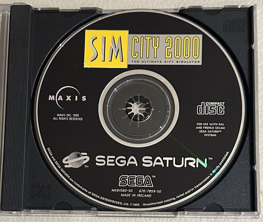 Sim City 2000 SEGA Saturn Complet PAL Sims