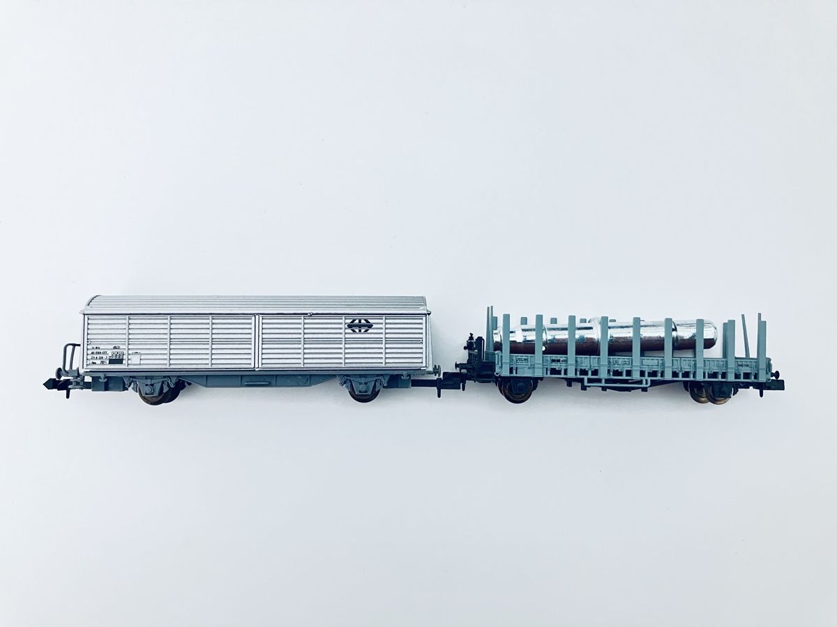 SBB/CFF/FFS Modellini di ferrovie: Schweizer Stahl Wagen + SBB CARGO SPUR N – Usato da Oberbuchsiten venduto da Orsetto24