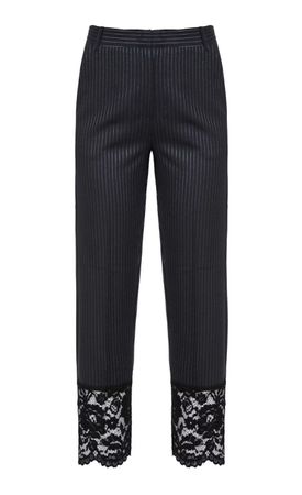 Pinko - Nadelstreifen Hose mit Spitzeneinsatz