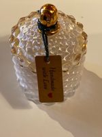 BIO SOJAWACHS DUFTKERZE-VANILLE-WEISS-GOLD GLAS