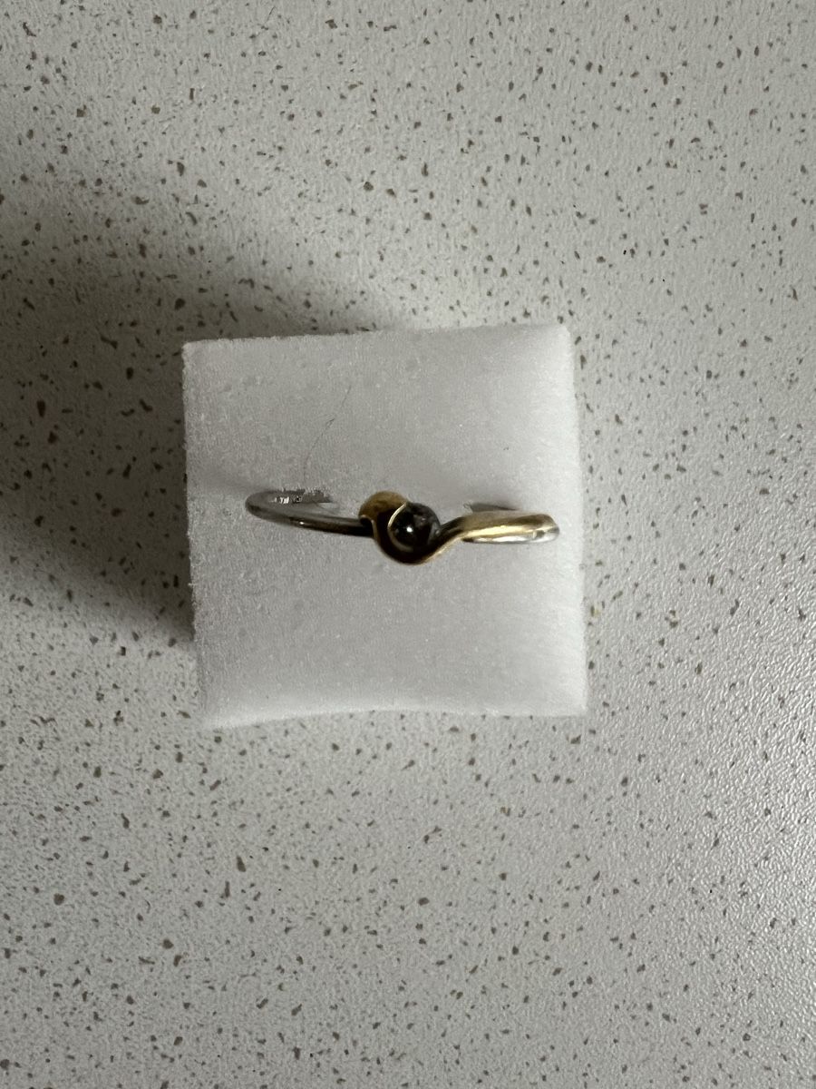 Anelli: Platin Ring mit Gelbgold und Stein – Usato da Abtwil SG venduto da ale2002 1