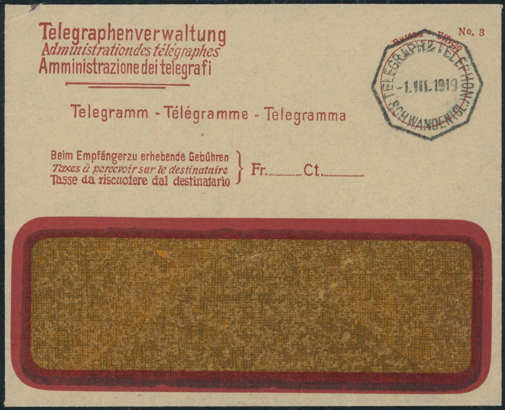 Tutti i francobolli: GL Schwanden - Telegraphenstempel - Brief – Usato da Schindellegi venduto da leecollect