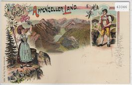 Gruss aus dem Appenzeller-Land - Litho
