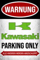 Kawasaki Parking Only Blechschild Z1000 Z800 Z900 Deutsch