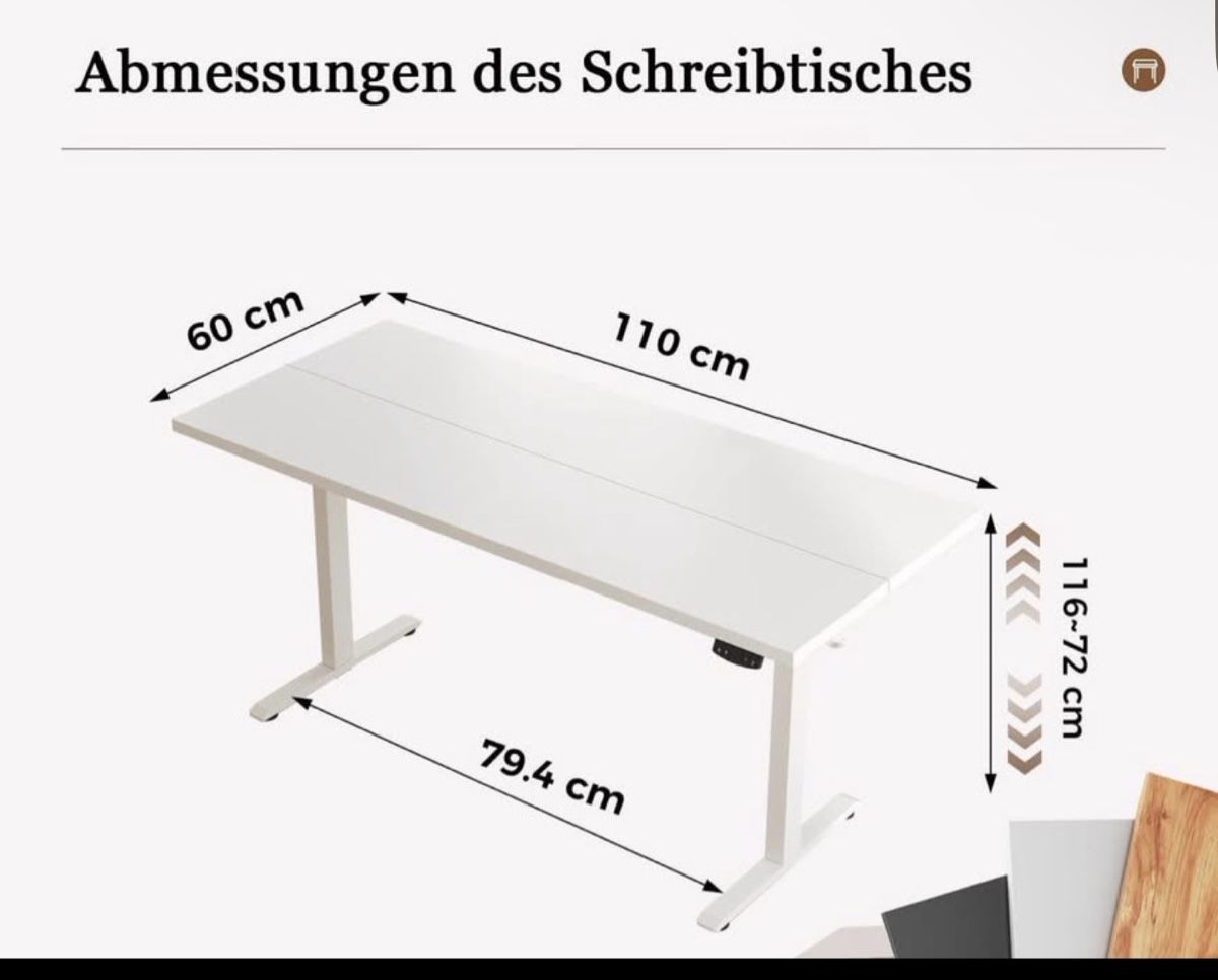 Schreibtische: Schreibtisch - Elektrisch verstellbar – Neu (gemäss Beschreibung) aus Adlikon b.Regensdf von sxmx13 1