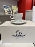 6x Kaffeetasse mit Untertasse, weisses Porzellan! Neu