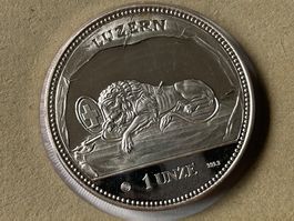 1 Unze Luzern 999.9er Feinsilber von 1988 wie neu