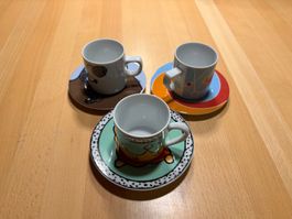 3er Set Espressotassen von Pfister und Kahla, Top Zustand