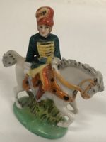 Vintage - Miniatur-Porzellanfigur - Soldat auf Pferd, 6,8 cm