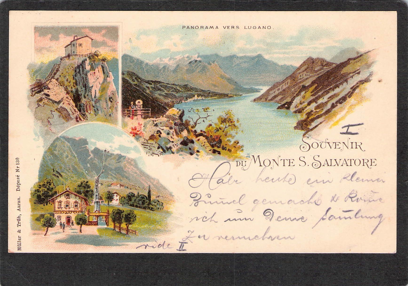 Cartoline postali: ^Souvenir de Monte S.Salvatore , 1898 – Usato da Reichenburg venduto da Pipo-67