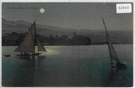 Zürichsee - Die Ufenau im Mondschein - Litho