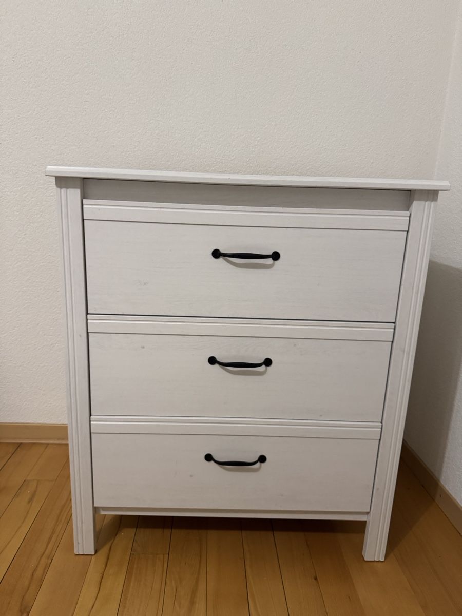 Ikea Brusali Kommode, Holz, weiss, 3 Schubladen, gebraucht (Gebraucht) in Zürich für CHF 10 – nur Abholung auf Ricardo kaufen