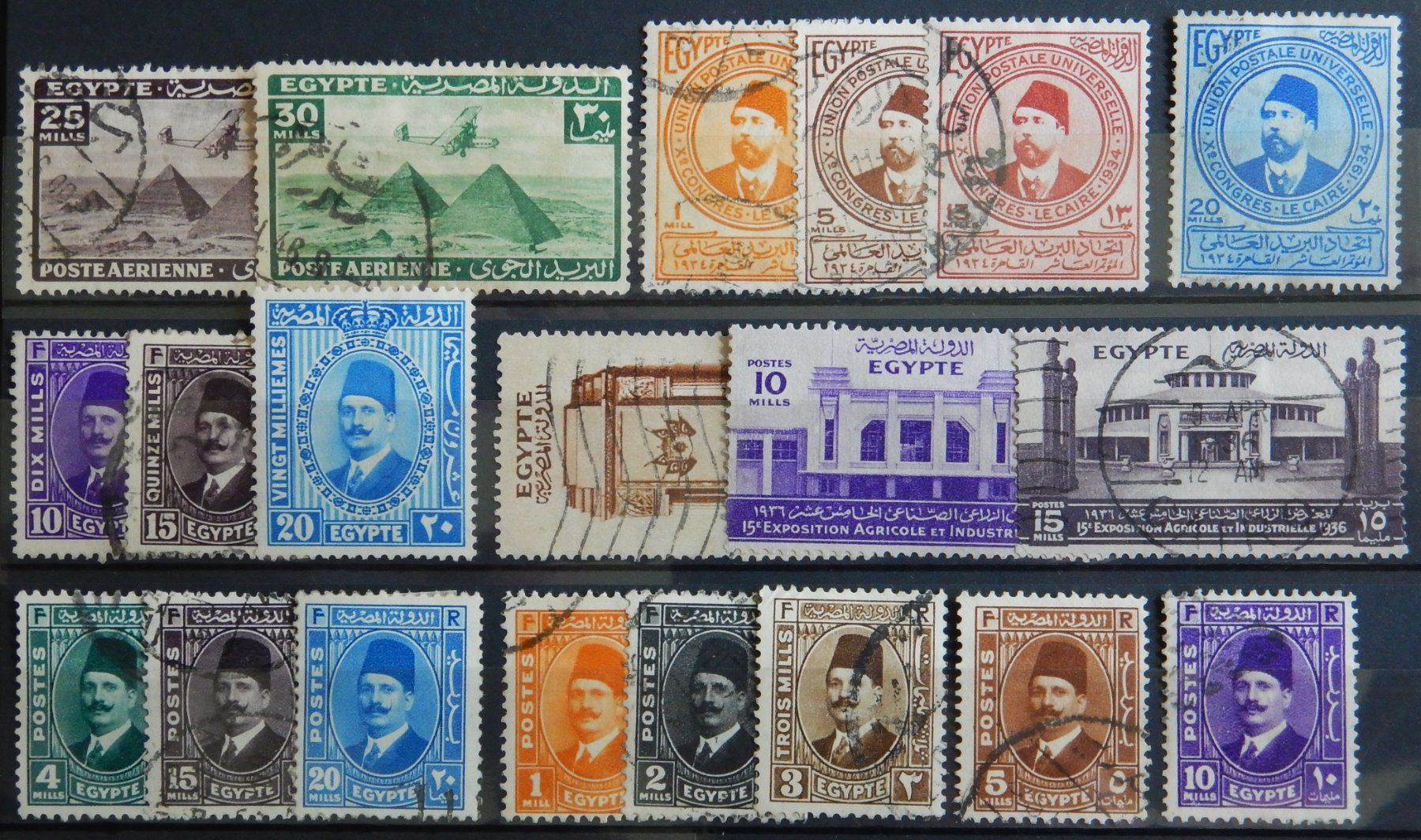 Tous les timbres: Ägypten ex. Kat. 191-264 gest. 1934/41 – D'occasion à Zürich par Muehlekauf