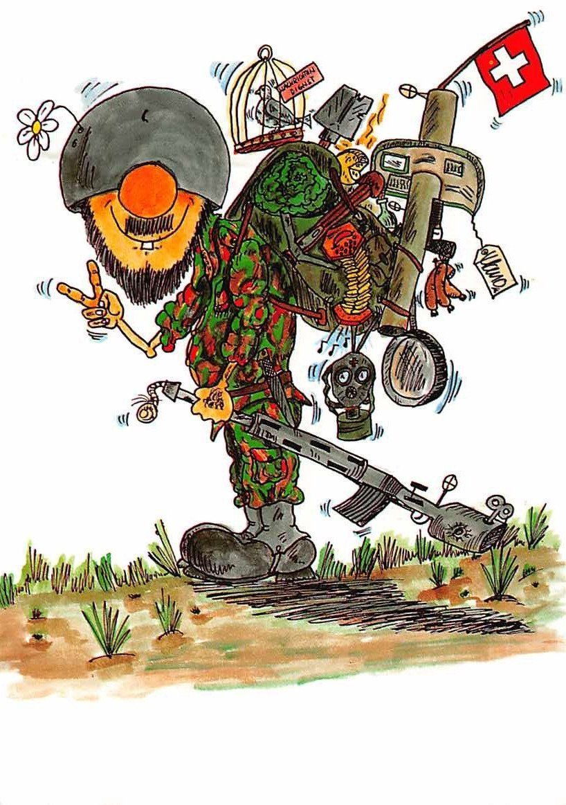 Cartoline postali: 5 MILITÄR-HUMOR-Ansichtskarten mit FELDPOST – Usato da Lufingen venduto da TopAnsichtskarten 6