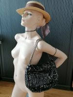 Handtasche Glitter schwarz-silber