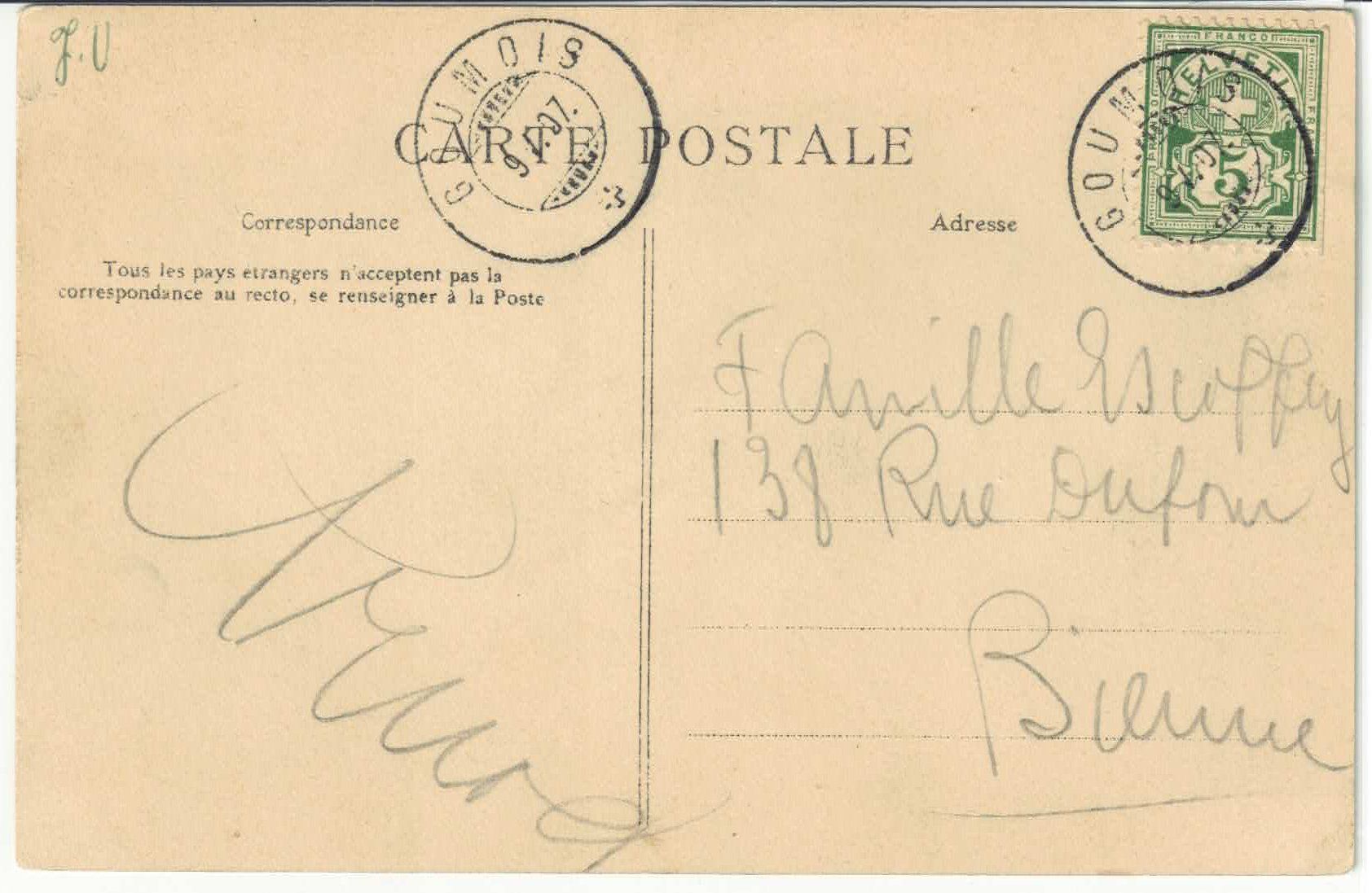 Cartoline postali: Goumois - Vue generale – Usato da Ettingen venduto da Kartenplanet 1