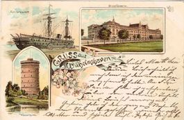 Wilhelmshaven Litho 3 Bild Ansichtskarte 1896