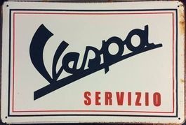 Rusty Blechschild-VESPA SERVIZIO - 30 C 40 CM