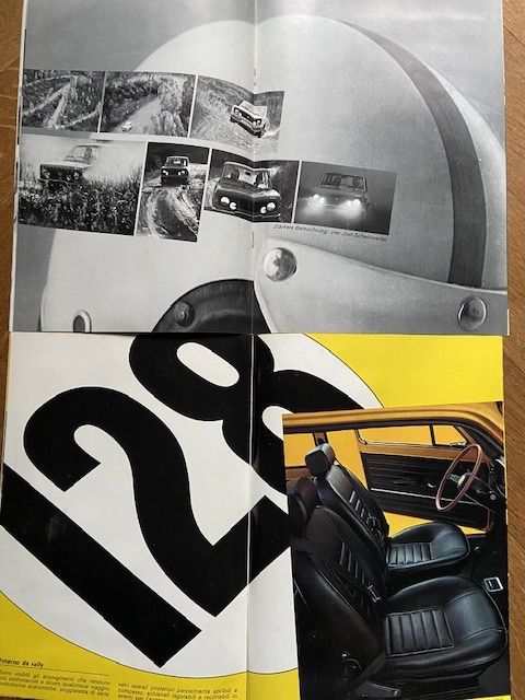 Brochure FIAT 128 RALLY 1300 1973 – 12 Pages Texte Français – État Neuf – Document Vintage Italien