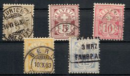 CH - Ziffermuster - Zst. Nr. 53 - 57