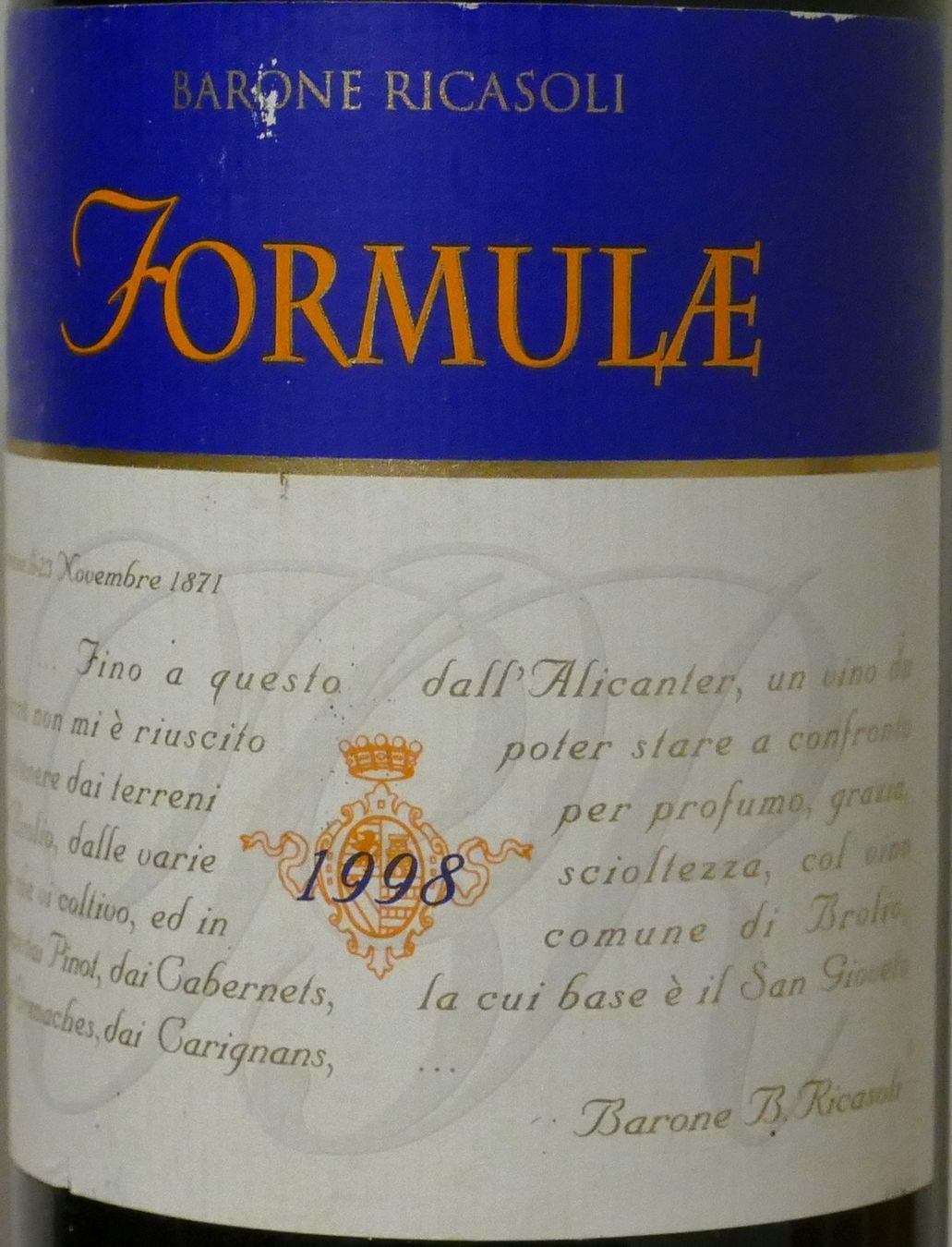 Vino: 2 Fl. Rosso della Rocco 1987 + Formulea 1998 – Nuovo (secondo la descrizione) da Hochdorf venduto da Sukram58 2