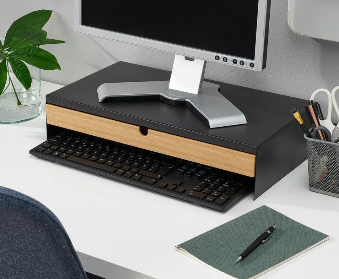 Staffa per monitor: Elloven Monitorerhöhung mit Schublade, schwarz – Nuovo e nell'imballaggio originale da Dättwil AG venduto da dia_6cbv