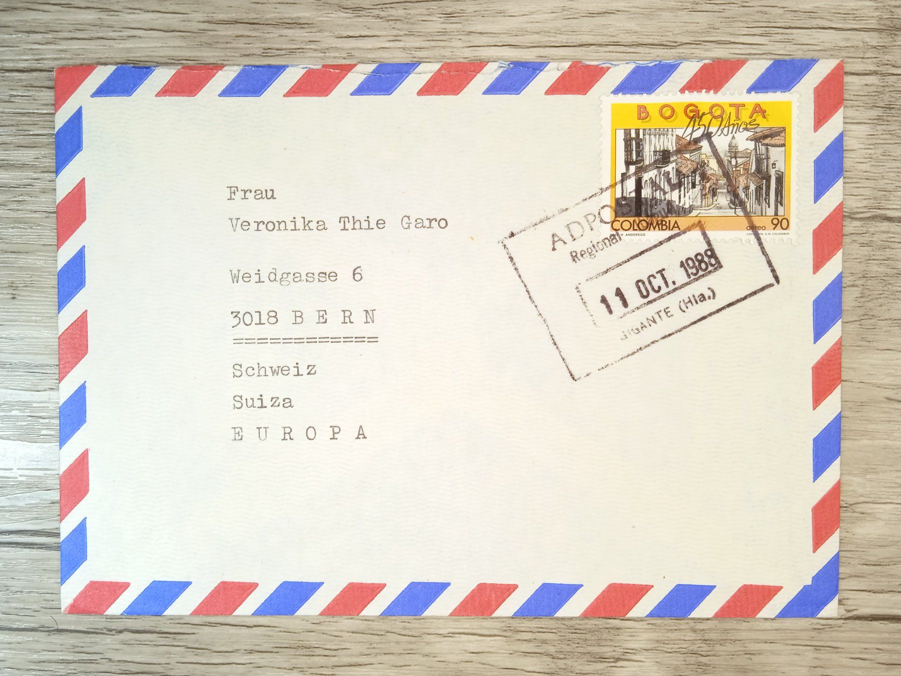 Tutti i francobolli: TR63 Enveloppe + Timbre Colombie 1988 – Usato da Cousset venduto da Patrick_Collections