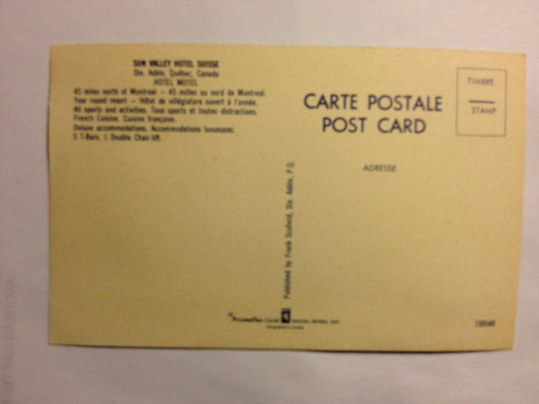 Cartoline postali: Antike Postkarte Canada Sun Valley – Usato da Abtwil SG venduto da mutts1 1